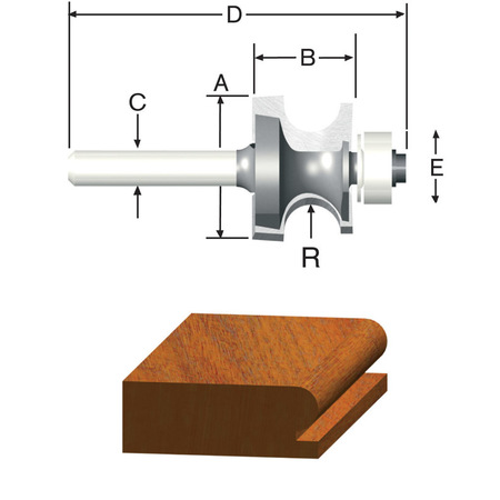 VERMONT AMERICAN ROUTER BIT 1/8"" EDGEBEAD 23137